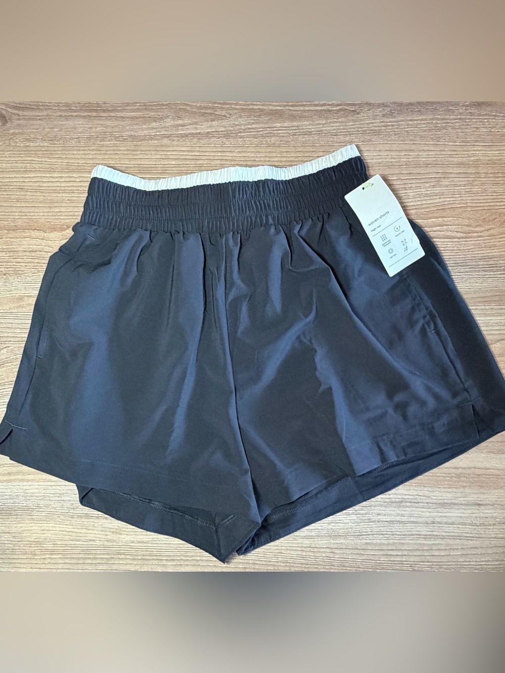 all in motion Black Athletic Shorts with Contrast Waistband